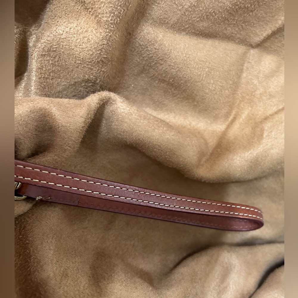 Dooney & Bourke Beige Monogram Wristlet with Brown Trim - Picture 14 of 15